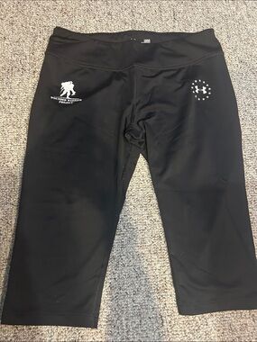 Under Armour Black Capri Leggings with Wounded Warrior Project Logo